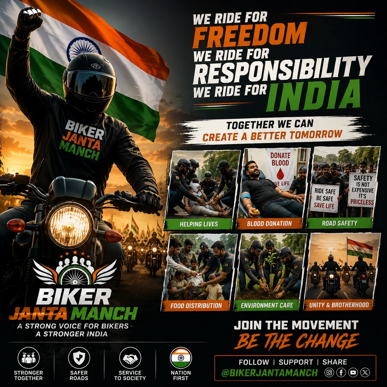 Biker Janta Manch campaign poster